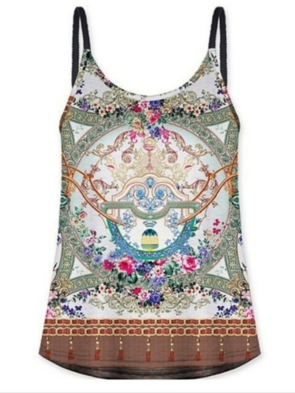 NWT Ornate Scarf Print Women's Cami Tank Top Size Medium